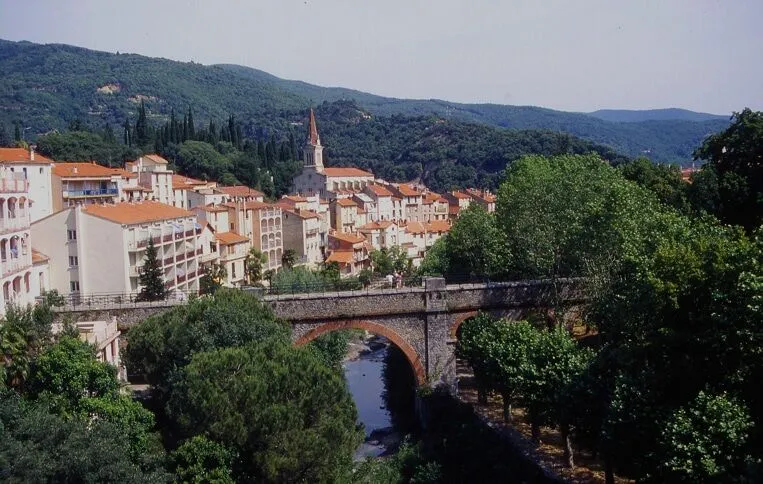 Vue sur le village prés des thermes d'amelie les bains