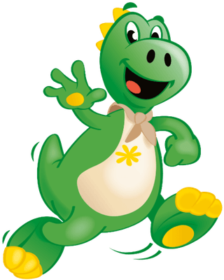 Mascotte Dino du Aloha Camping Club pendant une soirée animation